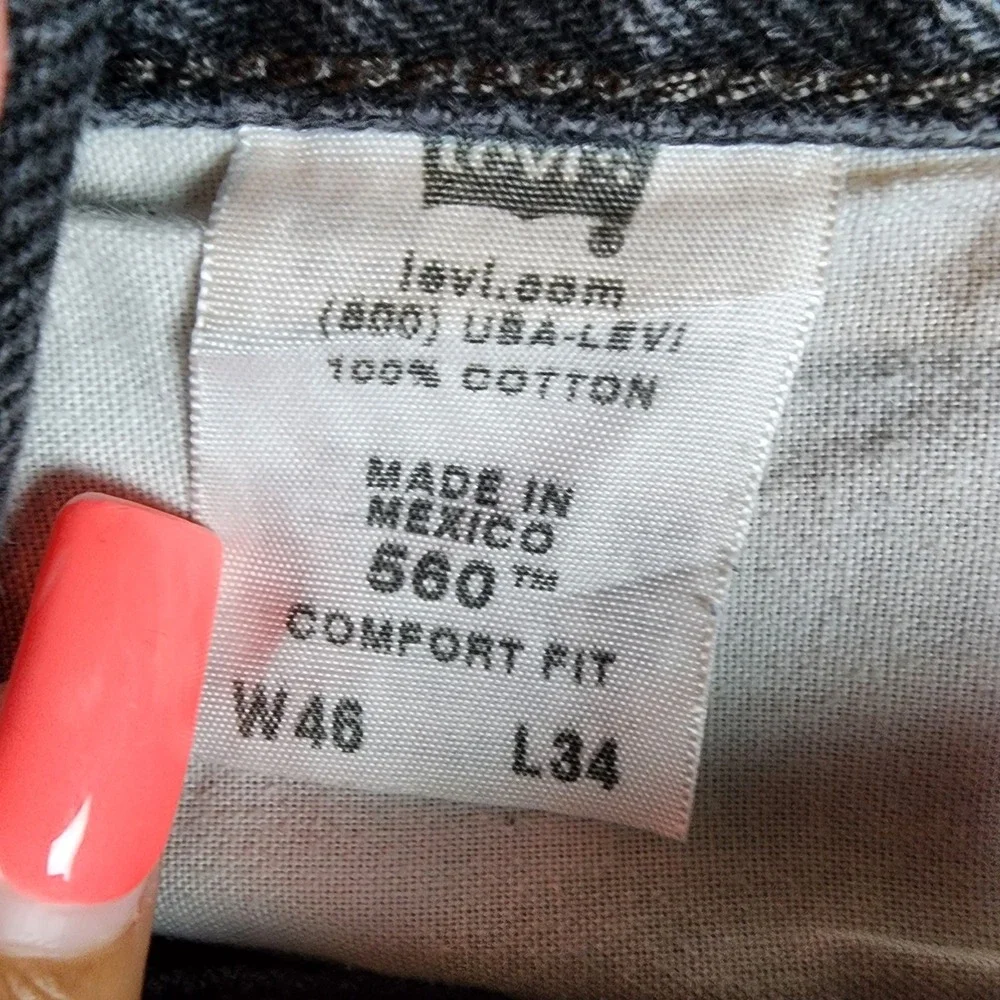 Levis Jeans Mens 46x34 560 Comfort Fit Black Denim Y2K Vintage EUC